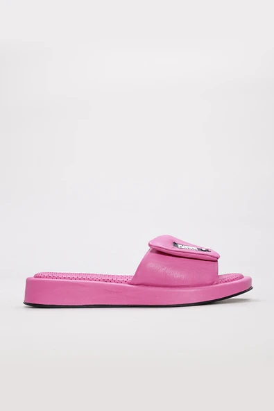 Hakiki Deri  Kadın Düz Terlik 710ZA247 - Resim 10