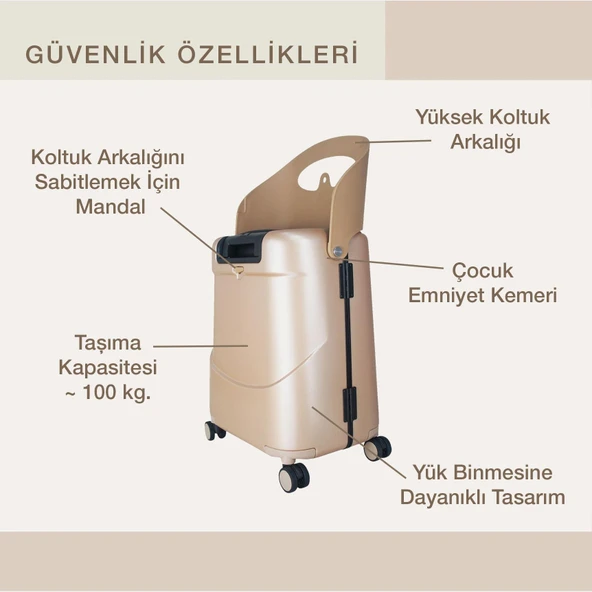 MiaMily Carry On Kabin Boy Valiz - Champagne Gold - 5