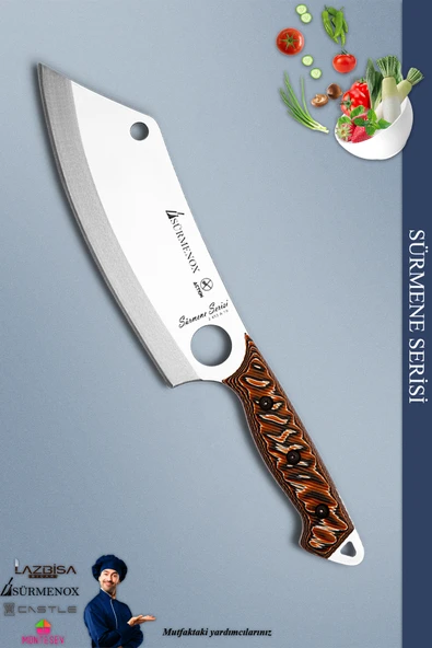 Sürmene Serisi Action Mutfak Kamp Şef Bıçak Et Ekmek Sebze Salata Kamp Şef Bıçağı Kahve (Mft-032)