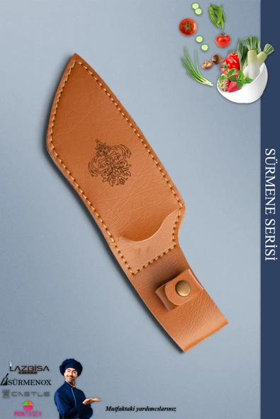Sürmene Serisi Mutfak Kamp Kesik Şef Bıçak Et Ekmek Sebze Salata Kamp Şef Bıçağı Kahve ( Mft-030 ) - 2