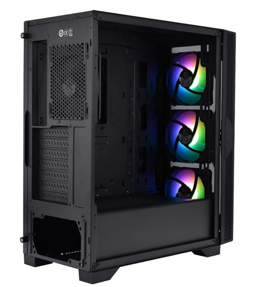 Thermaltake Versa T25 550W 80+ ARGB 3x120mm Fan Tempered Glass Pencereli Oyuncu Kasası - 4