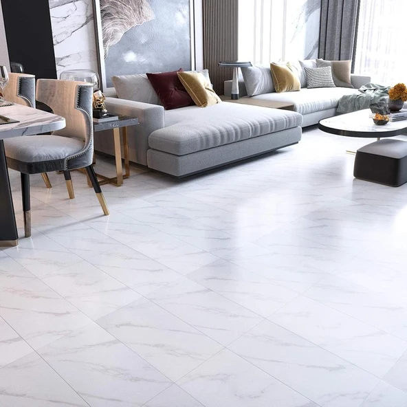 Renkli Duvarlar 30cm x 60cm 1 Adet Yapışkanlı Colored-605 Floor Pvc Panel Yer Zemin Kaplama Paneli Arkası Kauçuklu - 3