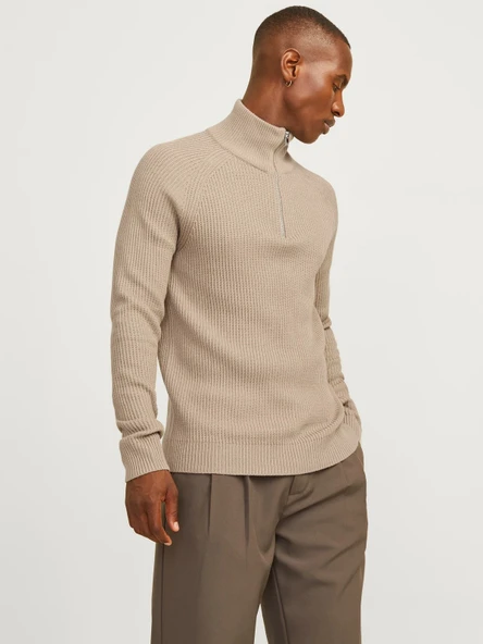 Jack&Jones Minimalist Yüksek Yakalı Uzun Kol Erkek Kazak - Günlük Şıklık