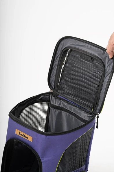 Brave Paws 4 Tekerlekli Kedi ve Köpek Taşıma Çantası Fren Mekanizmalı (MOR) - 2