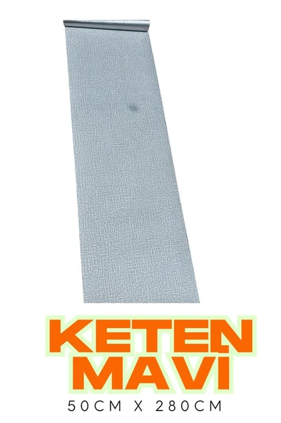 Renkli Duvarlar 50x280cm 1Adet Keten Mavi Arkası Folyolu Yapışkanlı Yalıtımlı Boyanabilir Duvar Paneli Kağıdı RDA22 - Resim 4