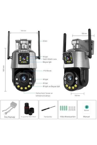QASUL 36X Optik Zoom Kablosuz WiFi Akıllı PTZ Gözetim Ağ Kamerası Su Geçirmez - 7