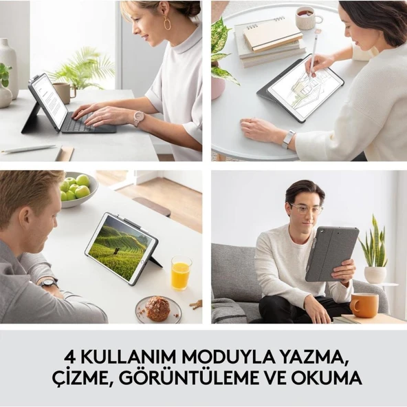 LOGITECH COMBO TOUCH DOKUNMATİK PANELLİ KLAVYELİ KILIF GRİ IPAD PRO 12.9 INC 5. GEN. 920-010186 Outlet - 5