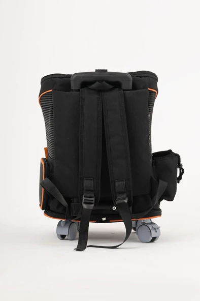 Brave Paws 4 Tekerlekli Kedi ve Köpek Taşıma Çantası Fren Mekanizmalı (SİYAH) - 3