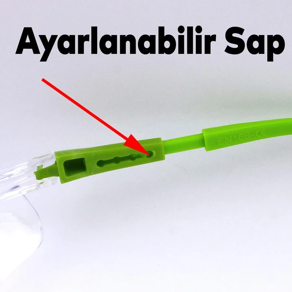 Bisiklet Gözlüğü Yüz Ayarlı Motorcu Rüzgar Korumalı Gözlük Yeşil Saplı Uv Koruyucu Şeffaf - 4