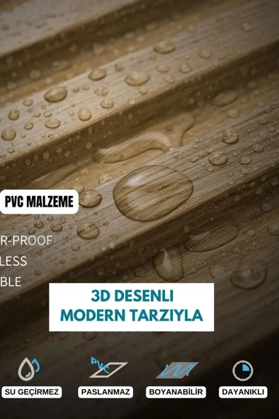 Renkli Duvarlar 50cmx50cm 1Adet 3D Abs Malzeme PVC Dayanıklı Duvar Paneli Silinebilir Lambiri Model Kahverengi Panel - Resim 6