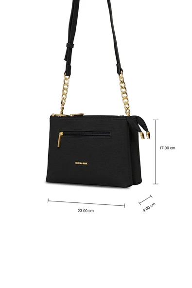 U.S. Polo Assn. Kadın Postacı Çantası Siyah US25253 - Resim 8