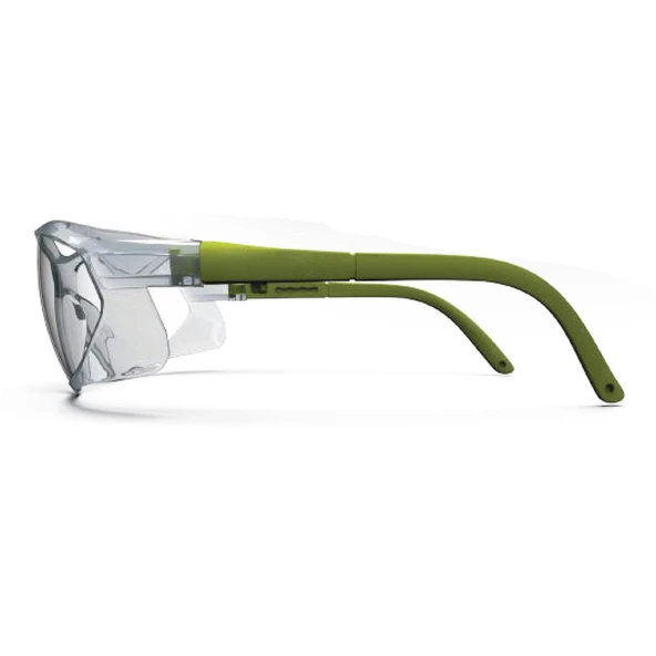 Bisiklet Gözlüğü Yüz Ayarlı Motorcu Rüzgar Korumalı Gözlük Yeşil Saplı Uv Koruyucu Şeffaf - 5