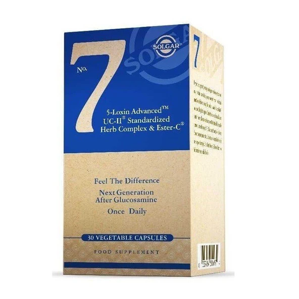 Solgar No 7 5-Loxin Advanced UC-II Standardized Herb Complex & Ester C 30 Kapsül ürün görseli