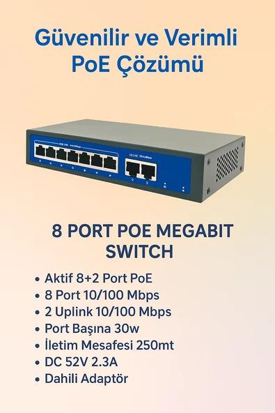 COMBO 8 Port Megabit Poe Switch