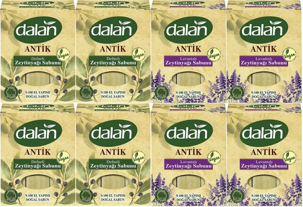 Dalan Antik Defneli Zeytinyağı Sabunu 900GR (Klasik & Lavantalı) (Karma 8 Li Set)