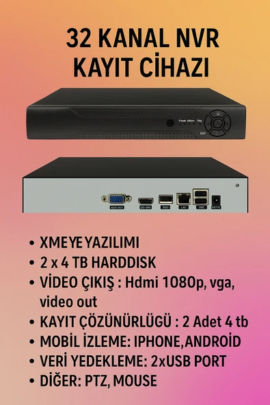 Linas Vn-8032 32 Kanal Nvr Xmeye İp Kayıt Cihazı