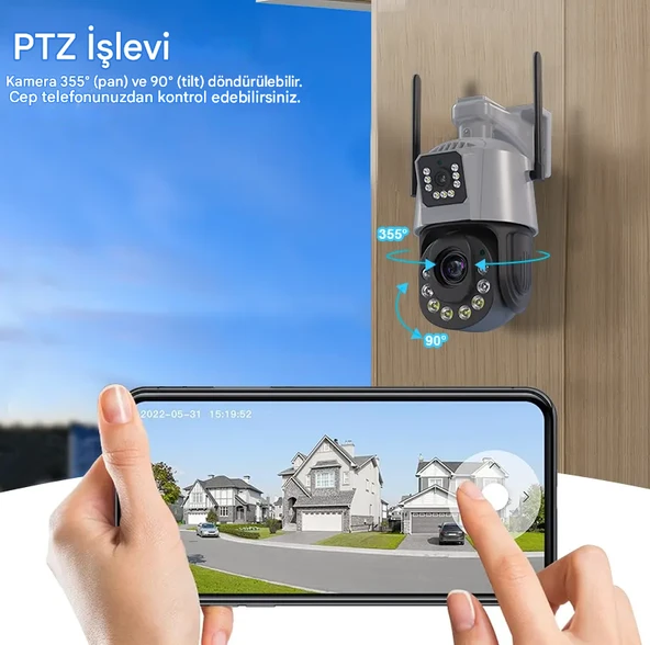 QASUL 8MP 36x optik Zoom Çift Lens Otomatik İzleme Desteği 120M Renkli Gece Görüş Kamera - 4