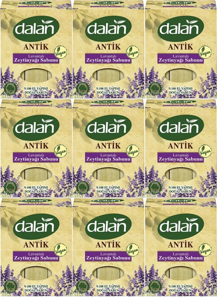Dalan Antik Defneli Zeytinyağı Sabunu 900GR Lavantalı (9 Lu Set)