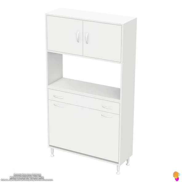 Modilayn ARDA 90x173x32,5 cm 1 Çekmece 3 Göz Sepetli ve 3 Raf Akıllı Dolap ile Dağınıklığa Son - 6