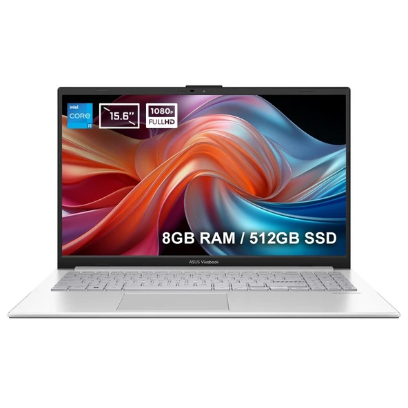 Asus Vivobook 15 X1504VA-NJ1423 i5-1355U 8 GB 512 GB SSD 15.6" Dos FHD Dizüstü Bilgisayar