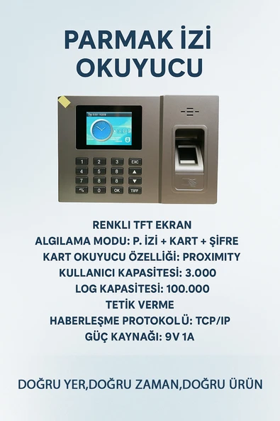 Parmak İzi Kartlı Personel Takip Cihazı Web Giriş Çıkış Yazılım