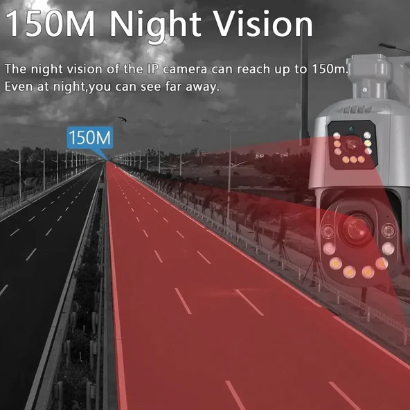 QASUL 8MP 36x optik Zoom Çift Lens Otomatik İzleme Desteği 120M Renkli Gece Görüş Kamera - 6