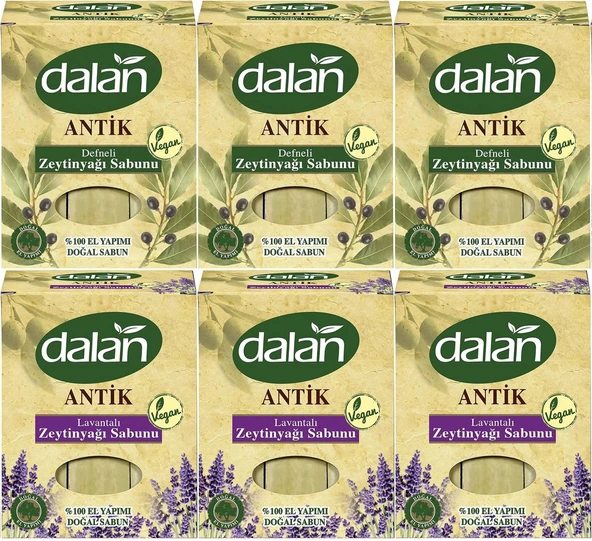 Dalan Antik Defneli Zeytinyağı Sabunu 900GR (Klasik & Lavantalı) (Karma 6 Lı Set)