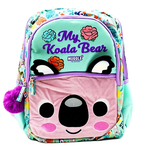 Muggle 3 Bölmeli Koala Okul Çantası + Beslenme Çantası + Kalemlik - 4