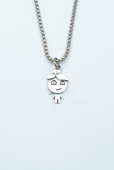 Minimal Su Gümüş Kaplama Örme Zincir Kolye ürün görseli 1