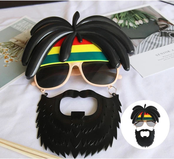 Rasta Peruklu Bob Marley Parti Gözlüğü - 4