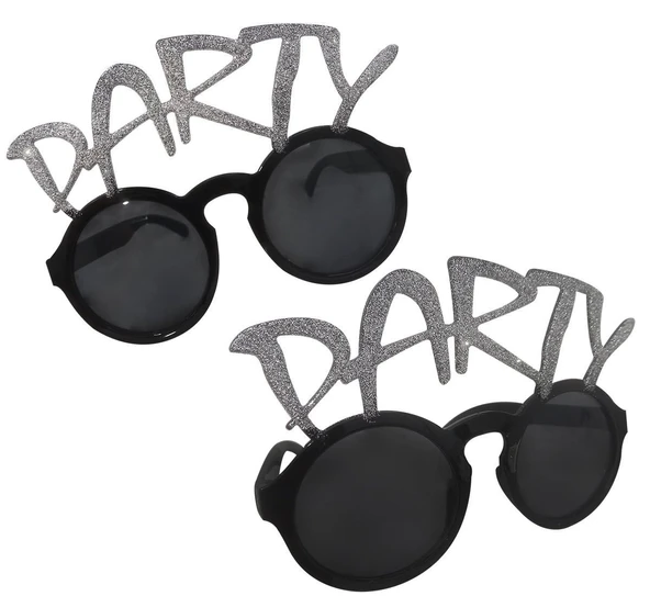 Gümüş Simli Party Yazılı Parti Gözlüğü Show - 2