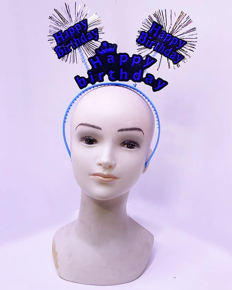 Happy Birthday Neon Mavi Doğum Günü Tacı