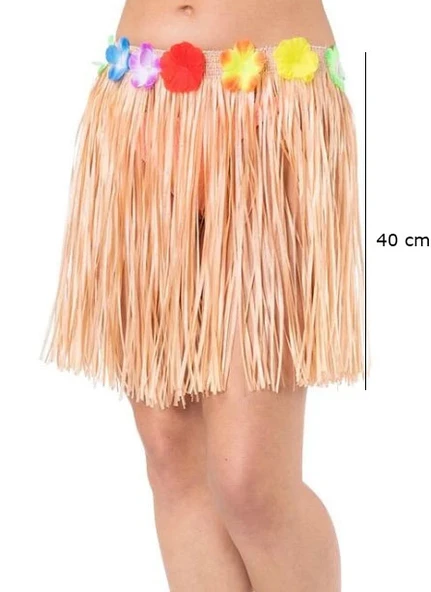 Saman Renk Püsküllü Hawaii Luau Hula Etek