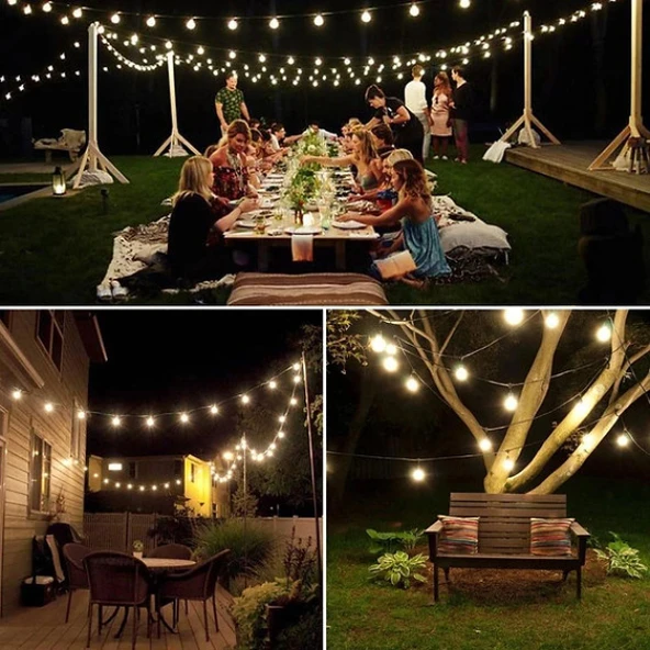 5 Metre Sarı Opak Solar Top LED Işık - 4