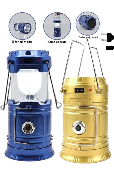 Güneş Enerjili Çok Fonksiyonlu Kamp Feneri - Resim 3