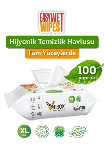 VEBOX YÜZEY TEMİZLİK HAVLUSU 100 AD