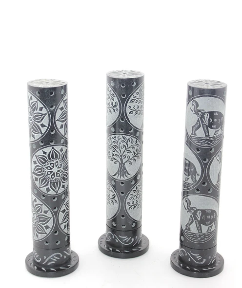 Obsidian Taşı İşlemeli Kule Tütsülük Model 2