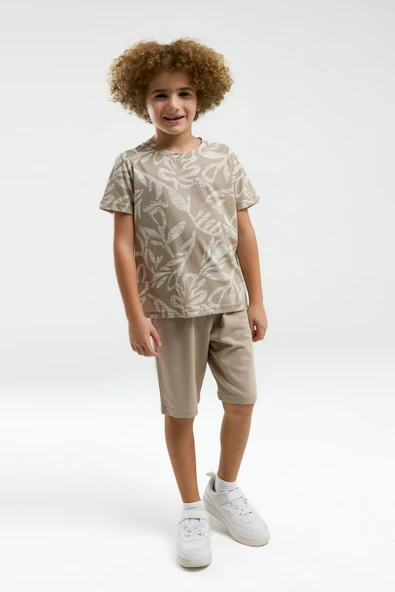 Arnetta 3300 Garson Erkek Çocuk Bisiklet Yaka Regular Kısa Kol Şortlu Bermuda Pijama Takım ürün görseli 1