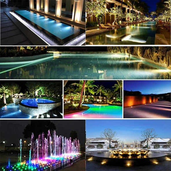 Slim Flat Sıva üstü Led Havuz Aydınlatma Ampülü lamba Doğal Beyaz A-1205 PAR-56 30W 12V IP68 - 5