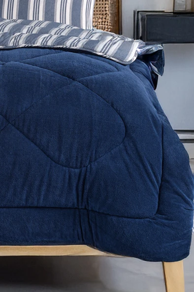 Upstyle Sport Çizgili 2li Yastık Kılıfı Soft Line Lacivert - 3