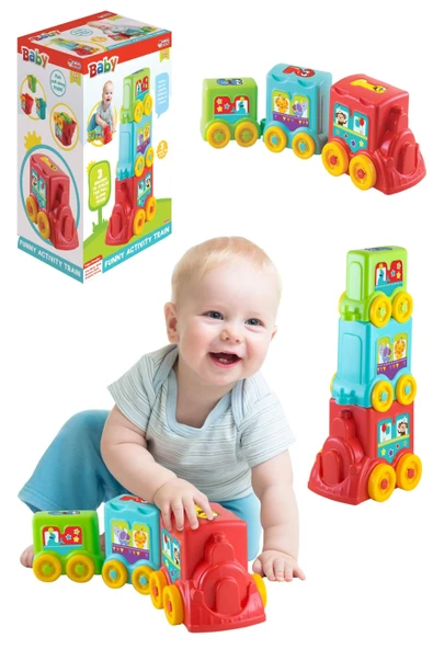 Dede Baby Tren Kule Aktivite Treni Eğitici Oyuncak