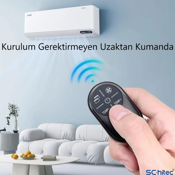 ScHitec K8 Tam Fonksiyonlu Mini Klima Universal Uzaktan Kumanda 1000 Model Klima Destekler - 5