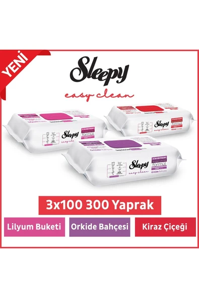 Easy Clean 3 lü Yüzey Temizlik Havlusu Seti – Kiraz Çiçeği, Orkide Bahçesi, Lilyum Buketi