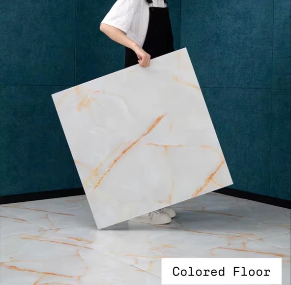 Renkli Duvarlar 60cm X 60cm 1 Adet Yapışkanlı Yer Zemin ve Duvar Kaplama Paneli Arkası Kauçuklu Floor Pvc 31P - Resim 3