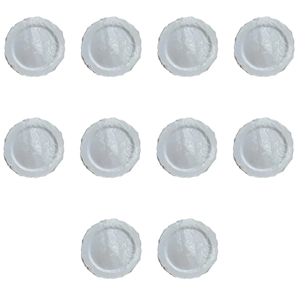 Parti Davet Piknik Doğum Günü Sert Plastik Mika Tabak - Beyaz - 18 Cm. - 6'lı 10 Paket ürün görseli 1