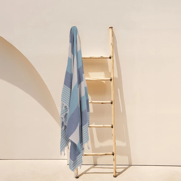 Homedius %100 Pamuk American Desenli Püsküllü Peştemal Banyo Plaj Havlusu - 100x180 cm  Kırmızı 100x180 - 7