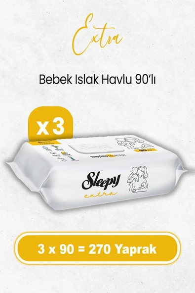 Extra Islak Bebek Havlusu 90 X 3 Adet (270 YAPRAK)
