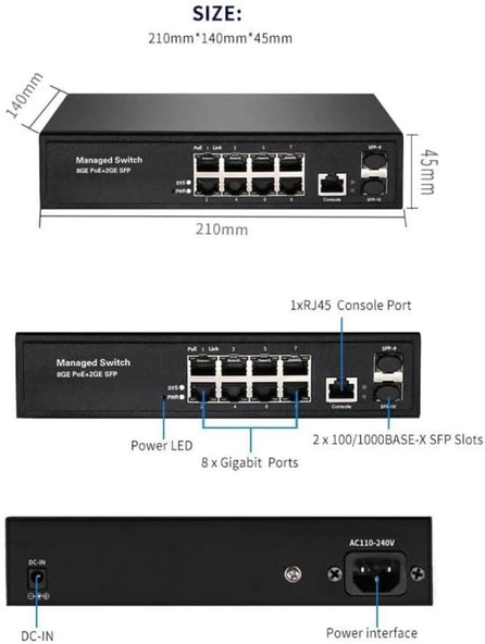 8 PORT FULL GIGABIT MANAGED SWITCH+2SFP SLOTS - 3