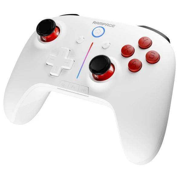 Rampage HYDRA Beyaz BT + 2.4 GHz PC Gamepad RGB Joypad - 2