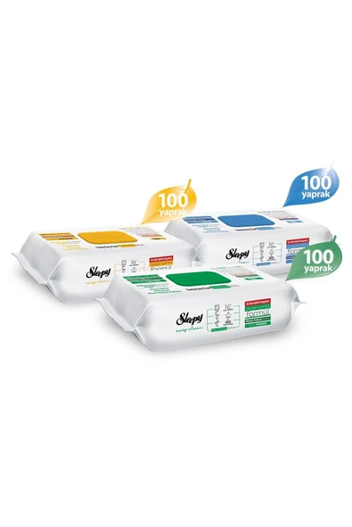 Easy Clean Beyaz Sabun Katkılı Çamaşır Suyu Katkılı Arap Sabunu Katkılı 3x100 (300 YAPRAK) - 2